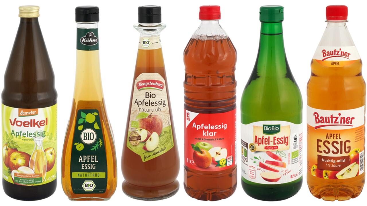 Apfelessig im Test: Wir haben 20 Produkte im Labor untersuchen lassen. 